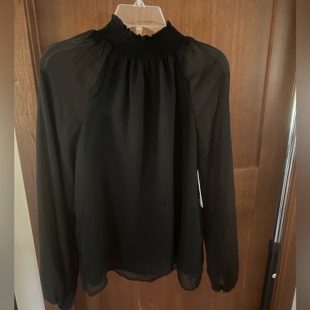 Joie Elegant Black Sheer Blouse